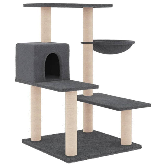 Vidaxl Rascador Para Gatos Con Postes De Sisal Gris Oscuro 82,5 Cm_0