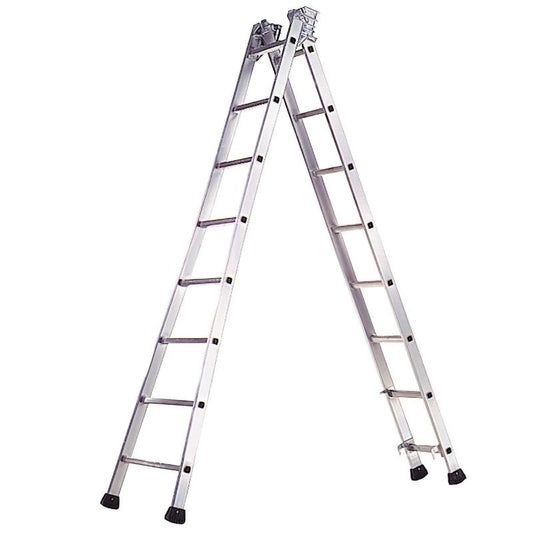 Escalera Aluminio Industrial Pronor 2 Tramos  7+7 Peldaños_0