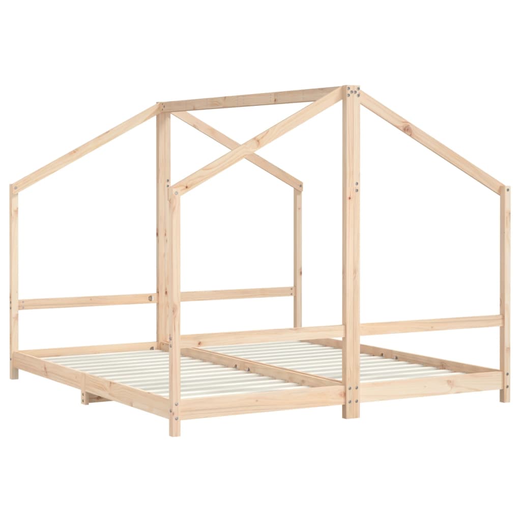 Estructura De Cama De Niños Madera Maciza De Pino 2x(90x200) Cm / Vetonek_2