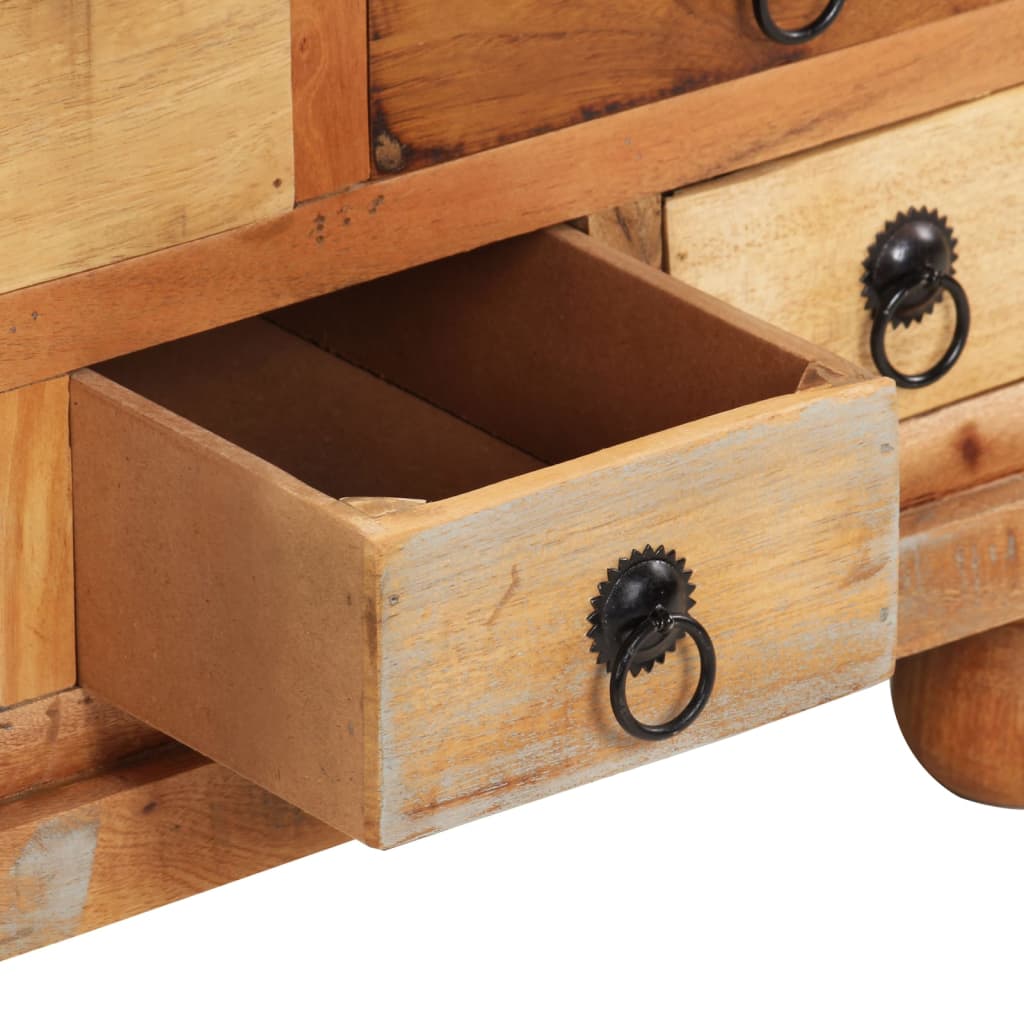 Mesa De Centro De Madera Maciza Reciclada 70x70x38 Cm_3