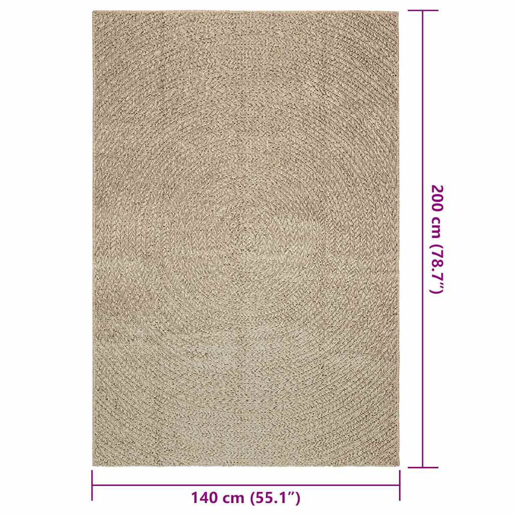 Vidaxl Alfombra Zizur Aspecto Yute Interior/exterior Beige 140x200 Cm_2