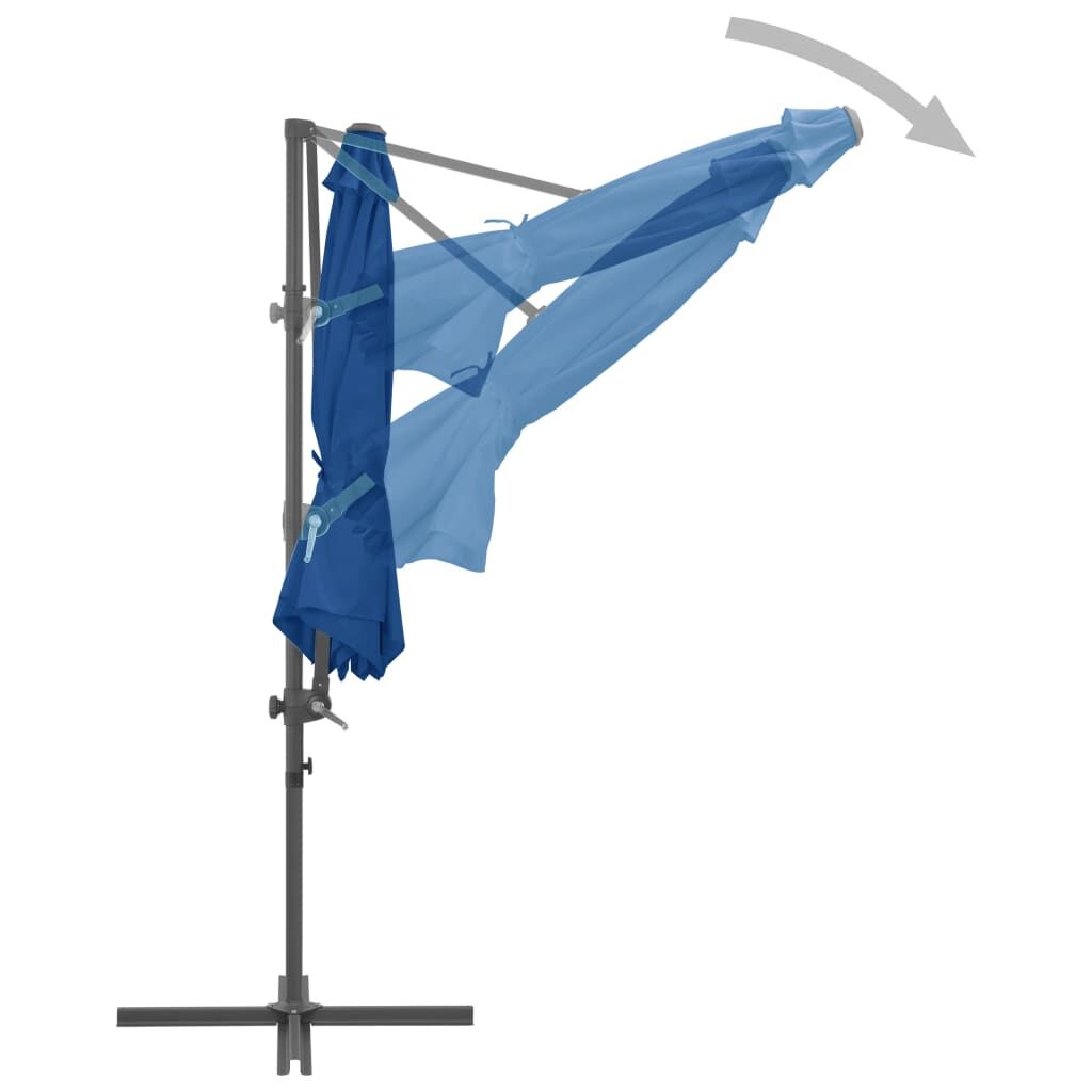 Vidaxl Sombrilla De Jardín Voladiza Palo De Acero Azul Azure 300 Cm_4