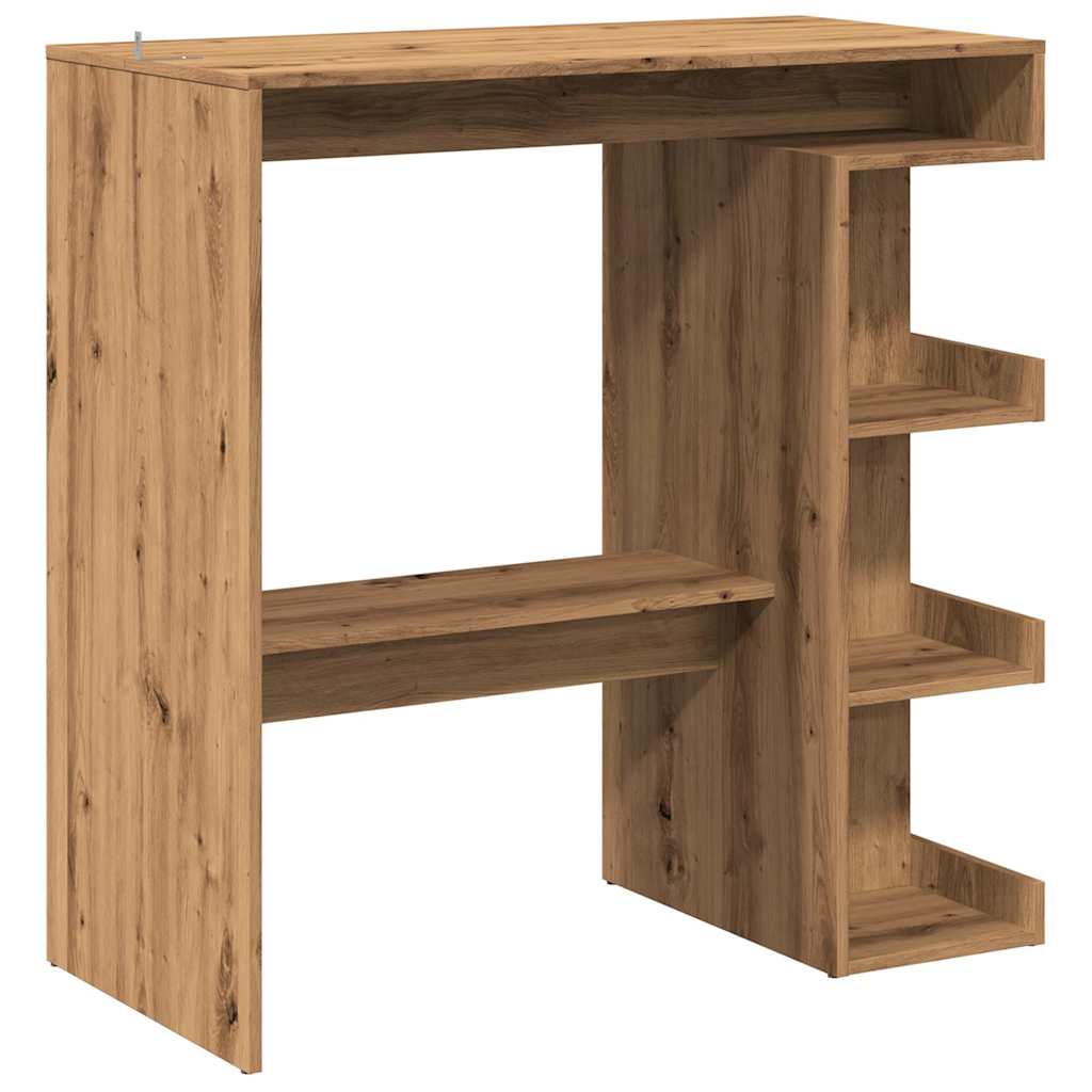 Mesa Bar Con Estante Almacenaje Roble Artisan 100x48x101,5 Cm_4