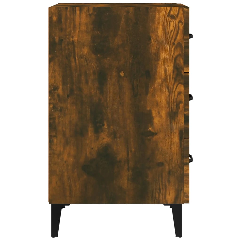 Mesita De Noche Madera De Ingeniería Roble Ahumado 40x40x66 Cm_2