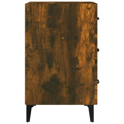 Mesita De Noche Madera De Ingeniería Roble Ahumado 40x40x66 Cm_2