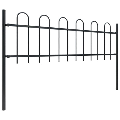 Valla De Jardín Con Puntas De Aro Acero Negro 3,4x0,6 M / Vetonek_2