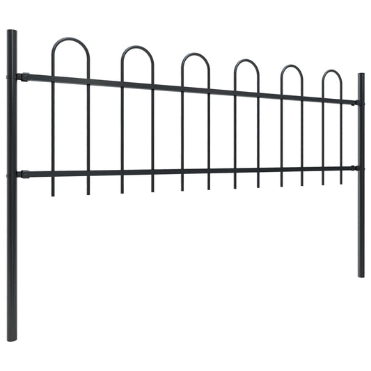 Valla De Jardín Con Puntas De Aro Acero Negro 1,7 M / Vetonek_0