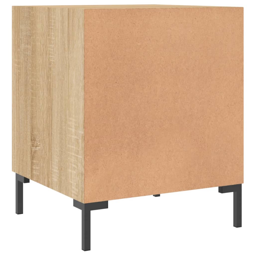 Mesita De Noche Madera De Ingeniería Roble Sonoma 40x40x50 Cm_4