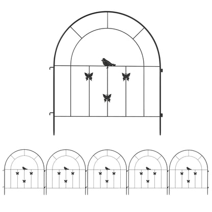 Vedações Para Jardim Outsunny Metal Preto 300x70 Cm_0