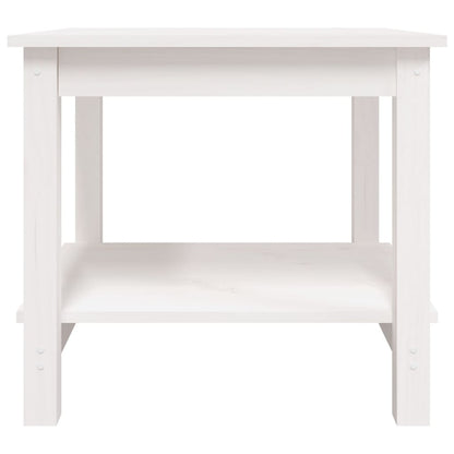 Mesa De Centro De Madera Maciza De Pino Blanca 50x50x45 Cm_3