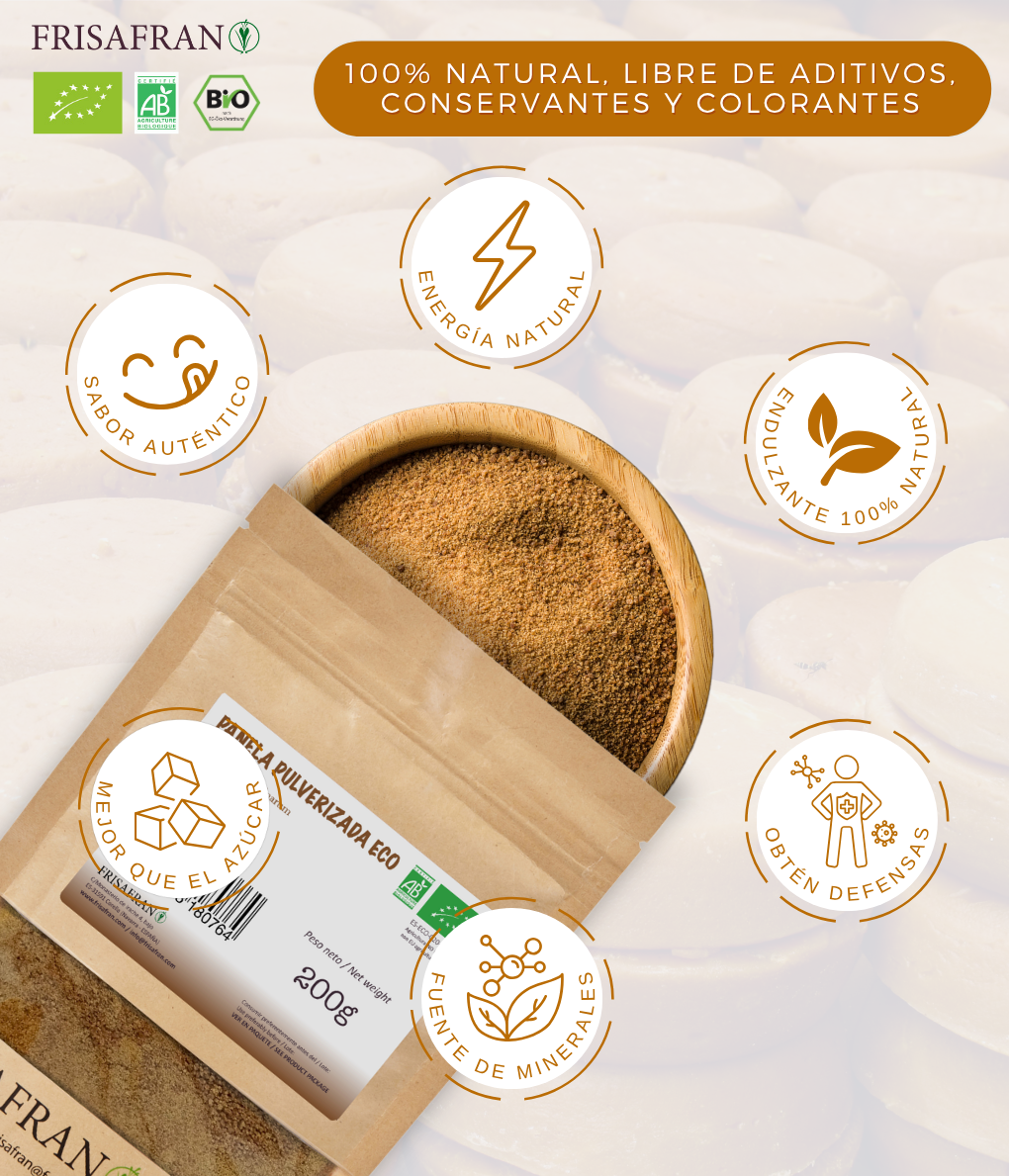 Panela Pulverizada Ecológica - Calidad Y Sabor | Frisafran 500 G_1