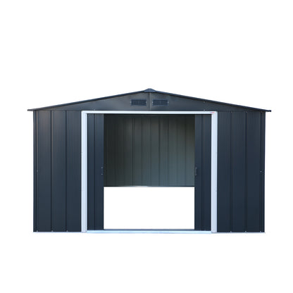 Eco Alcoy 10x12 Metal Grey Anthracite Garden Shed_1