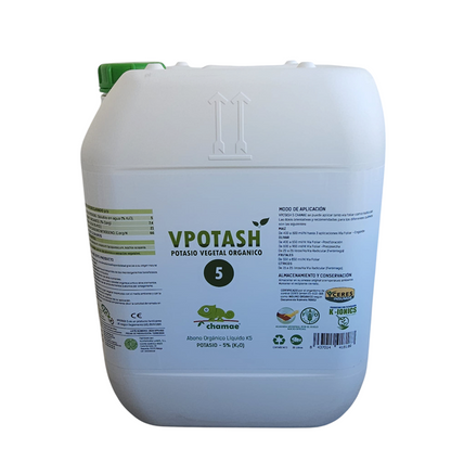 Fertilizante  Potasio Vpotash 5 Chamae Ecológico 20 Litros.