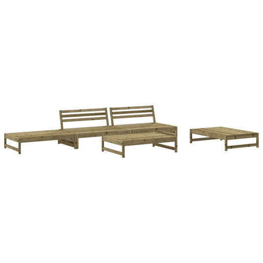Vidaxl Juego De Sofás De Jardín 5 Piezas Madera De Pino Impregnada_0