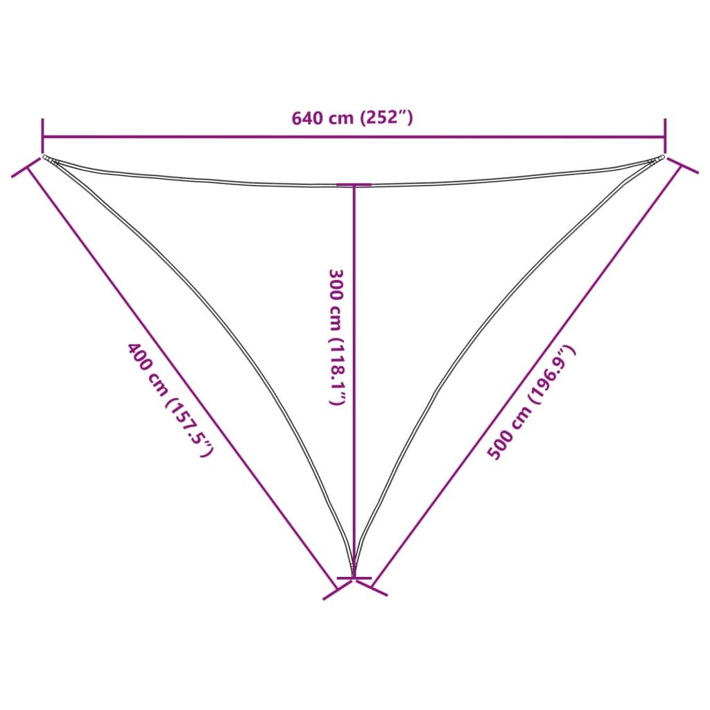 Vidaxl Toldo De Vela Triangular Tela Oxford Blanco 4x5x6,4 M_2