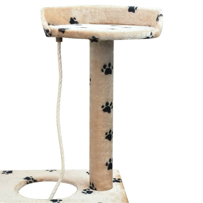 Vidaxl Rascador Para Gatos Poste Rascador De Sisal 150cm Huellas Beige_3