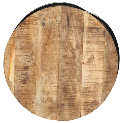 Mesa De Centro Madera Maciza De Mango Rugosa Negra 60x60x40 Cm_1