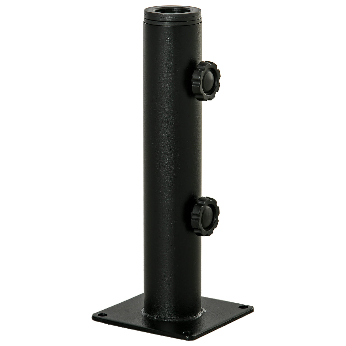 Soporte De Parasol Outsunny Metal Negro 12x12x30 Cm_0