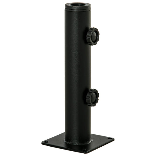 Soporte De Parasol Outsunny Metal Negro 12x12x30 Cm_0