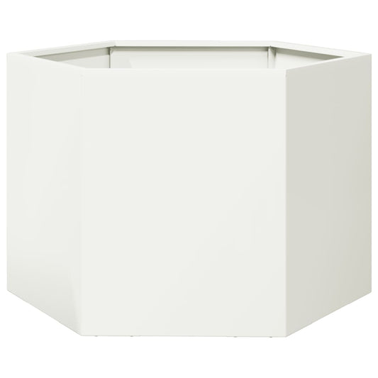 Jardinera Hexagonal Acero Blanco 69x60x45 Cm_0