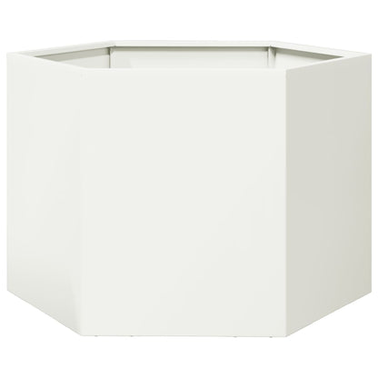 Jardinera Hexagonal Acero Blanco 69x60x45 Cm_0