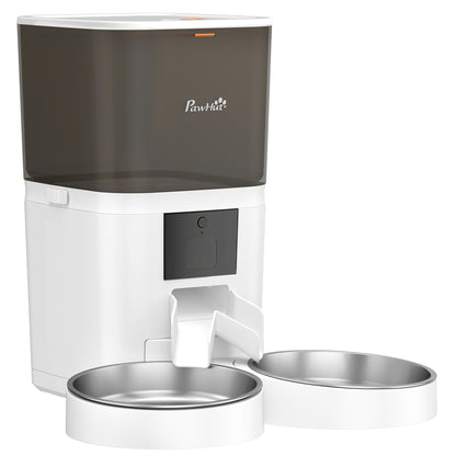 Pawhut Comedero Automático 6l Wifi 2.4g Control App 2 Cuencos Grabadora Voz 10s_0