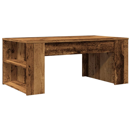 Mesa De Centro Madera Ingeniería Madera Envejecida 102x55x42 Cm_0