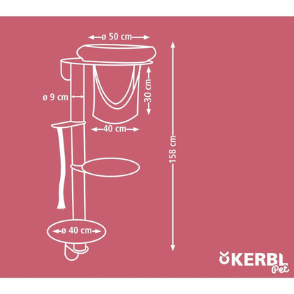 Kerbl Rascador Para Gatos De Pared Dolomit Grappa Gris Taupe 158 Cm_2