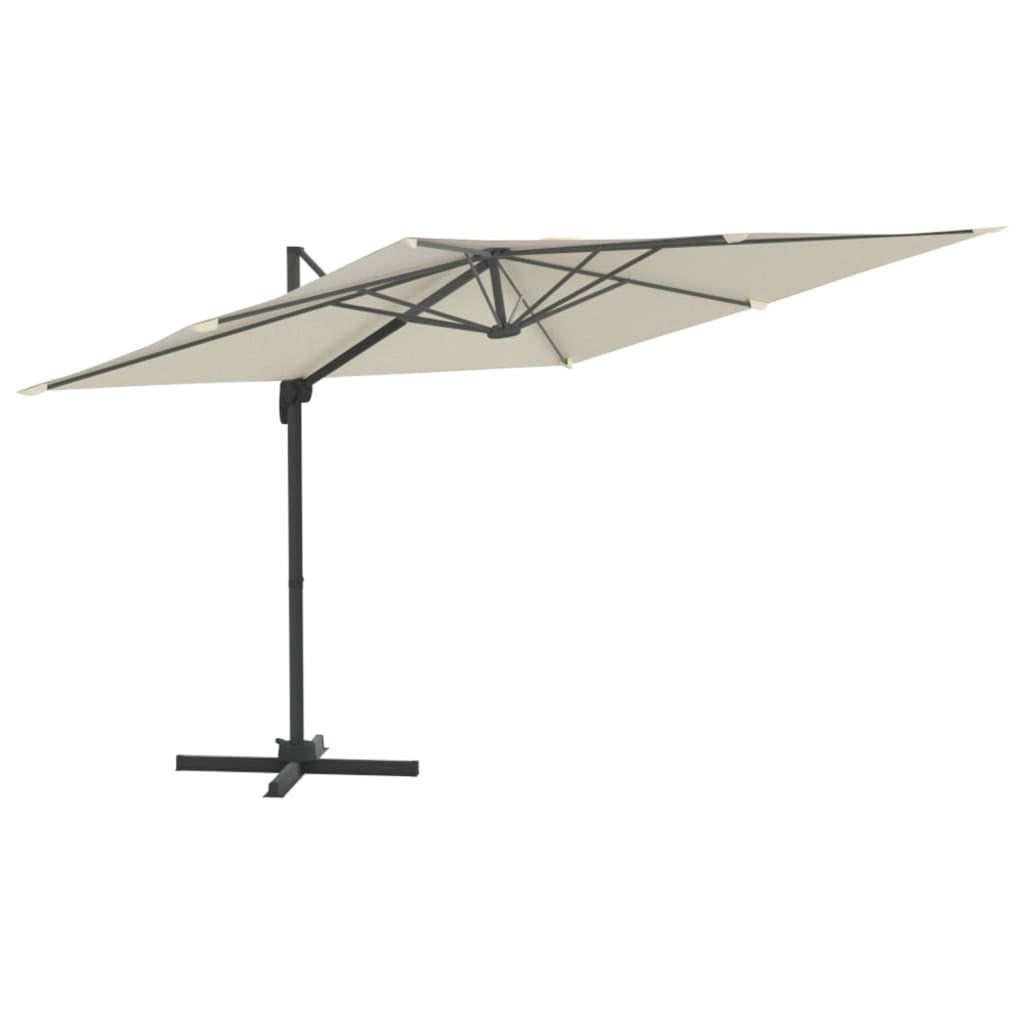 Vidaxl Sombrilla Jardín Voladiza Palo Aluminio Blanco Arena 300x300 Cm_0