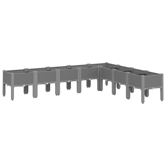 Jardinera Con Patas Pp Gris Claro 200x160x42 Cm_0