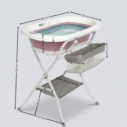 Bathby Bañera Plegable Para Bebé Con Soporte De Patas Antideslizantes (rosa)_5