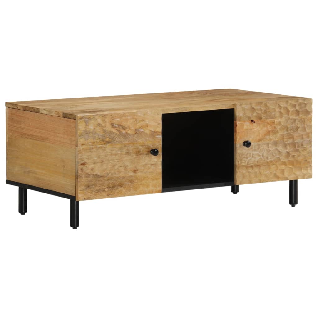Mesa De Centro De Madera Maciza Mango 100x54x40 Cm_0