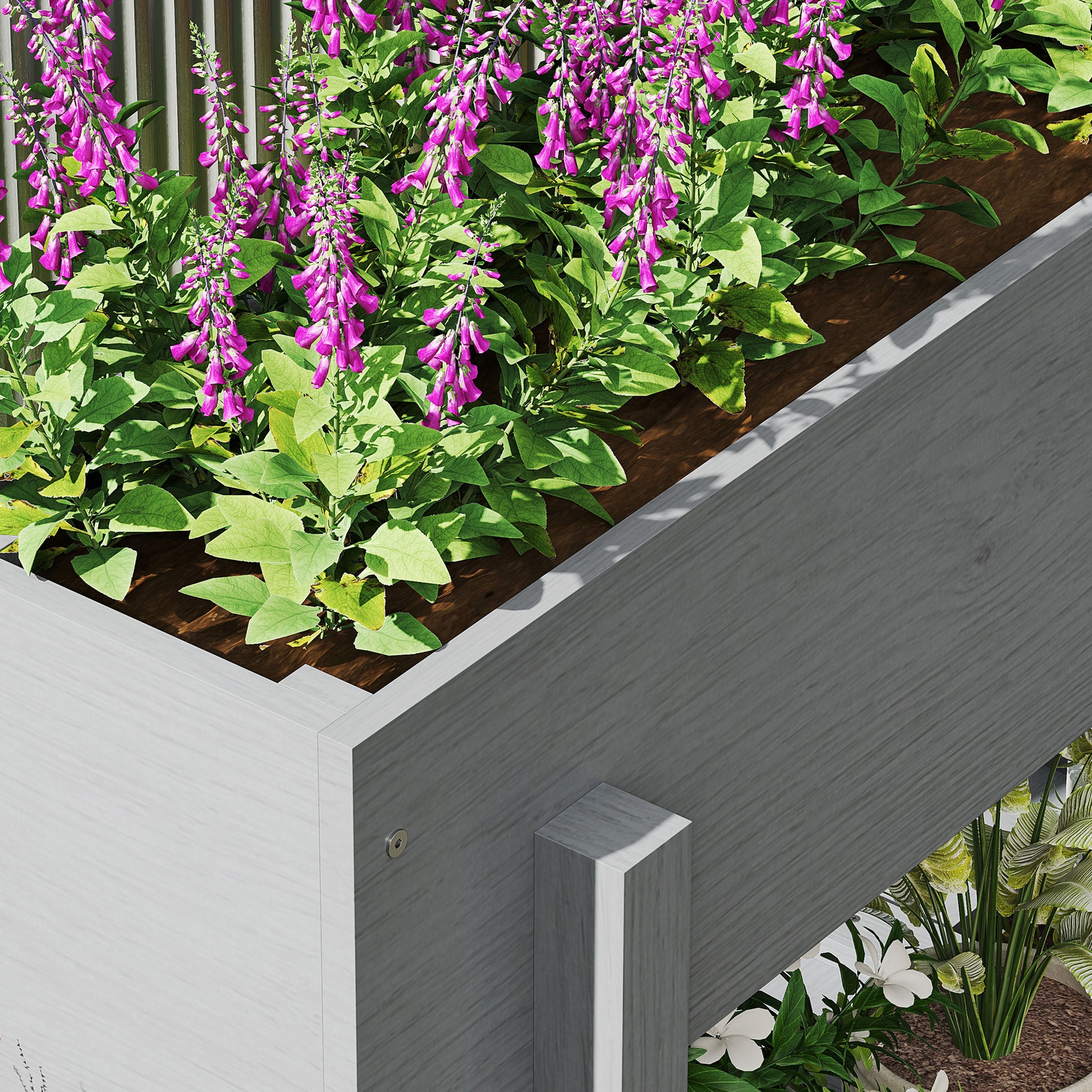 Outsunny Huerto Urbano De Madera Con Estante 100x30x70,5 Cm Gris_3