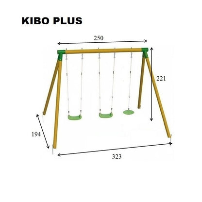 Columpio Doble De Madera Redonda Masgames Kibo Xl Plus.