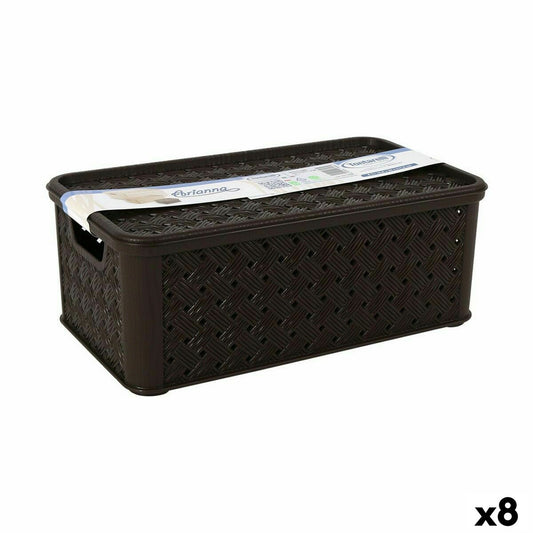 Caja De Almacenamiento Con Tapa Tontarelli Arianna 29,5 X 16,5 X 11 Cm (8 Piezas)_0