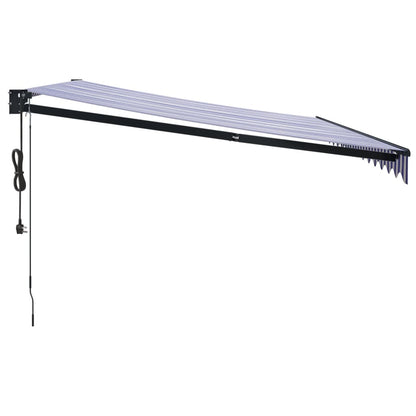 Toldo Retráctil Automático Azul Y Blanco 4,5x3 M_5