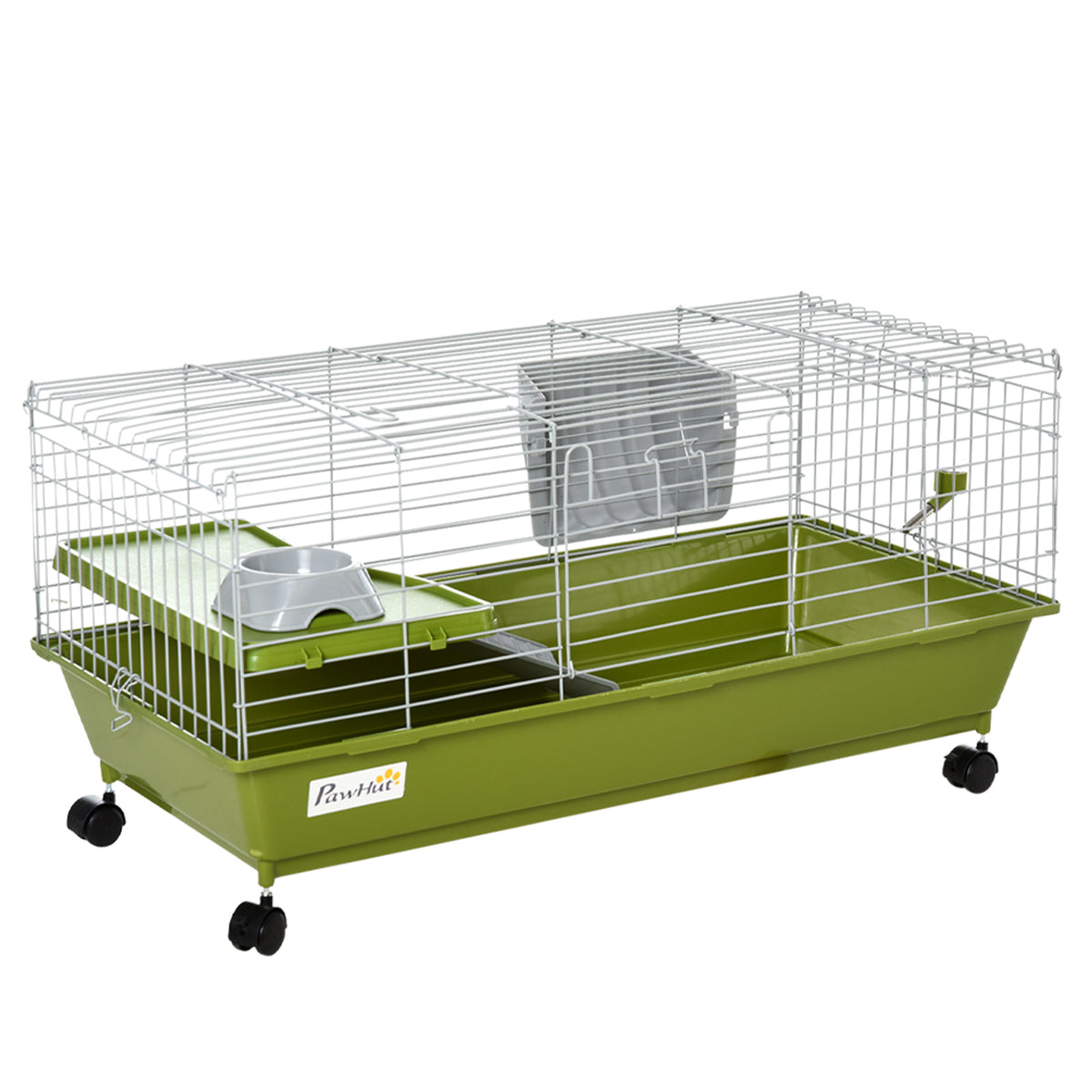 Gaiola Para Pequenos Animais Pawhut Metal, Pp Verde 89x44x43 Cm_0