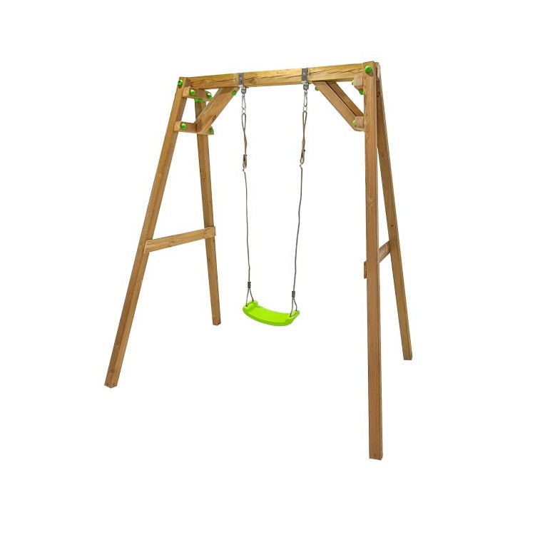 Columpio Individual De Madera Cuadrada Masgames Xylo Xl Con Asiento Normal._1