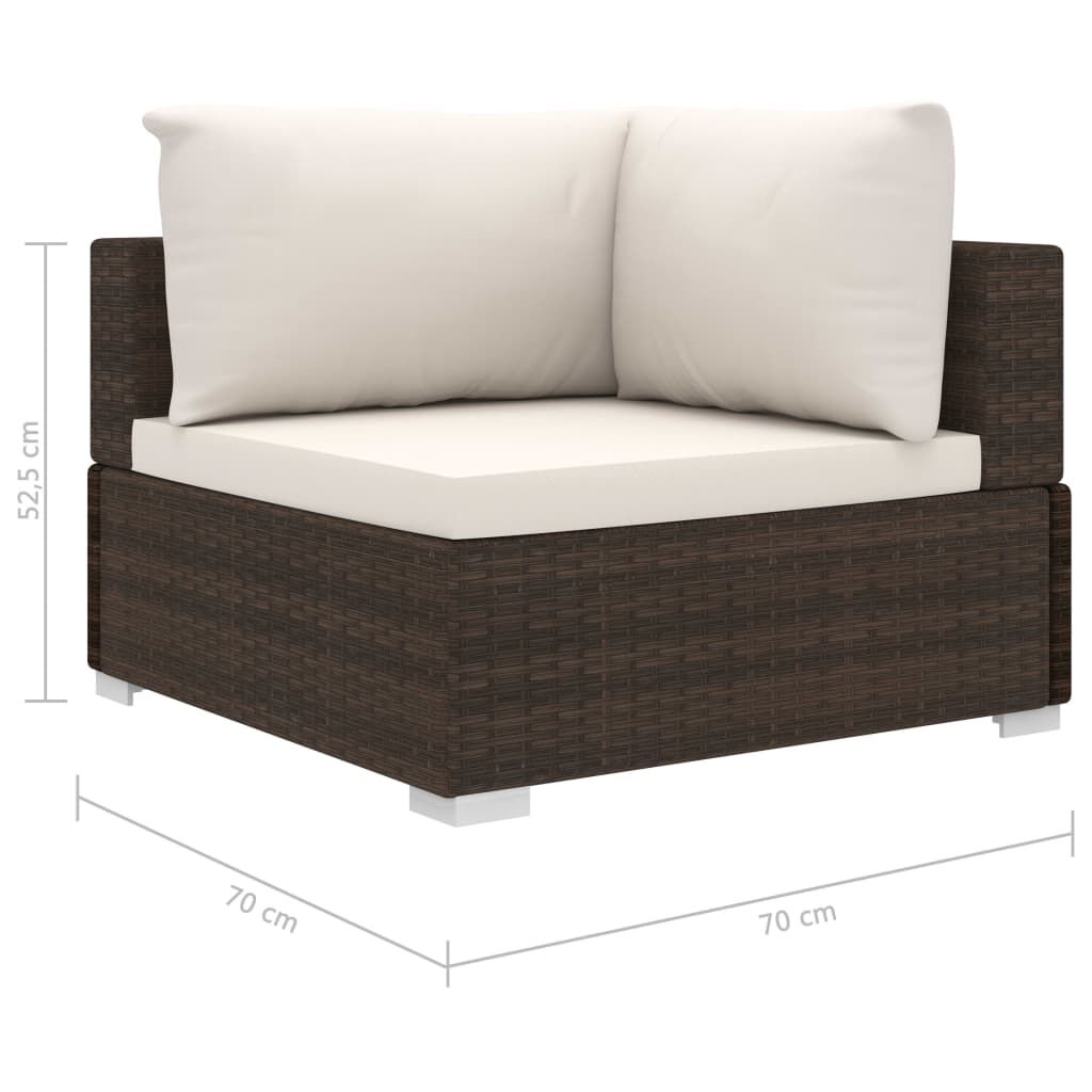 Vidaxl Set Muebles De Jardín 5 Piezas Y Cojines Ratán Sintético Marrón_2