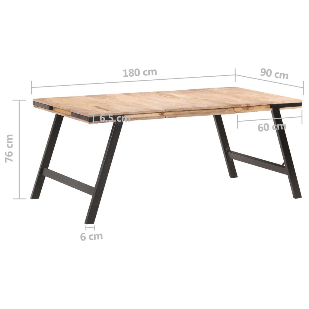 Mesa De Comedor De Madera Maciza De Mango 180x90x76 Cm_3