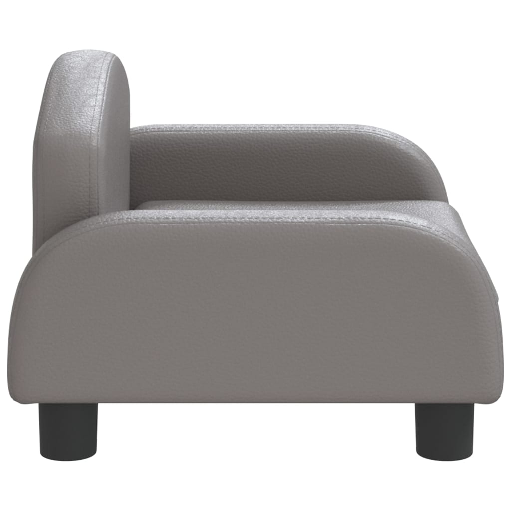 Cama Para Perros De Cuero Sintético Gris 50x40x30 Cm / Vetonek_0