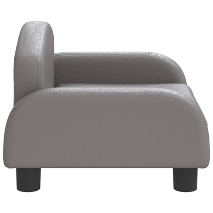 Cama Para Perros De Cuero Sintético Gris 50x40x30 Cm / Vetonek_0
