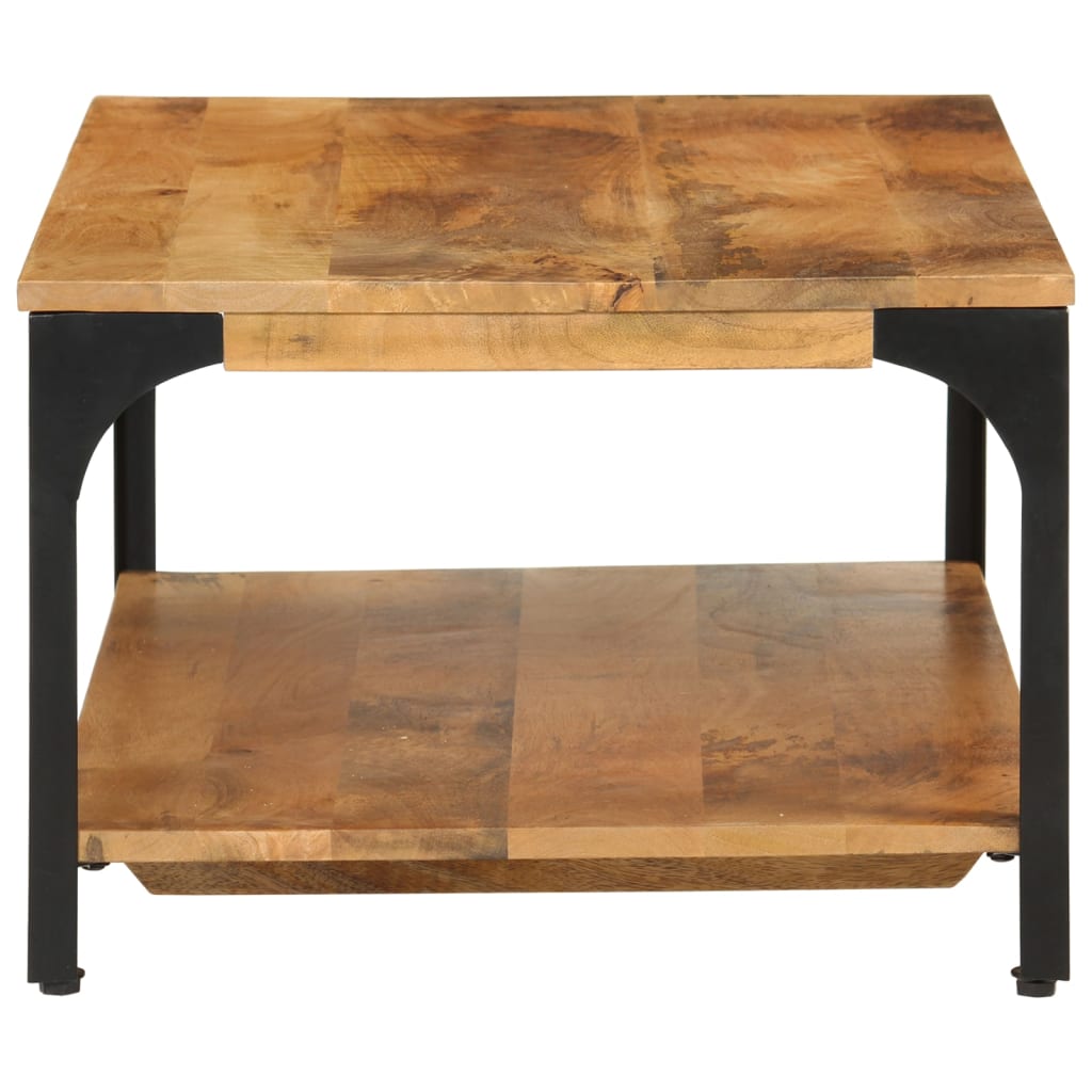 Mesa De Centro Con 2 Alturas Acero Y Madera Mango 100x55x38 Cm_1