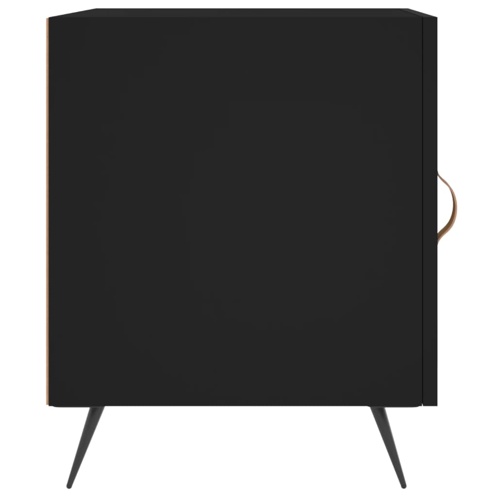 Mesita De Noche Madera De Ingeniería Negro 40x40x50 Cm_3
