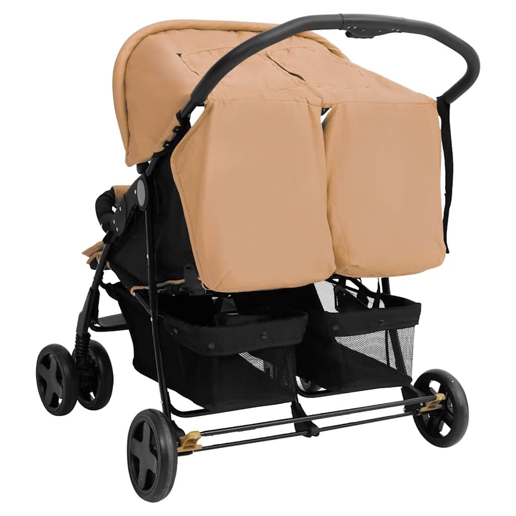 Vidaxl Carrito Para Gemelos De Acero Gris Taupé_4