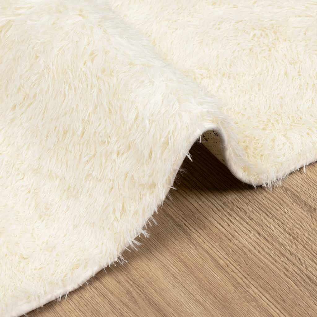 Vidaxl Alfombra Peluda De Pelo Largo Navarra Crema 130x200cm Poliéster_4
