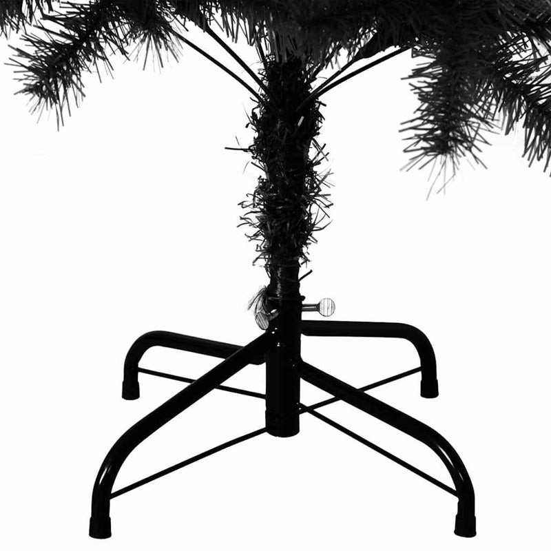 Vidaxl Árbol De Navidad Artificial Con Soporte Pvc Negro 120 Cm_5