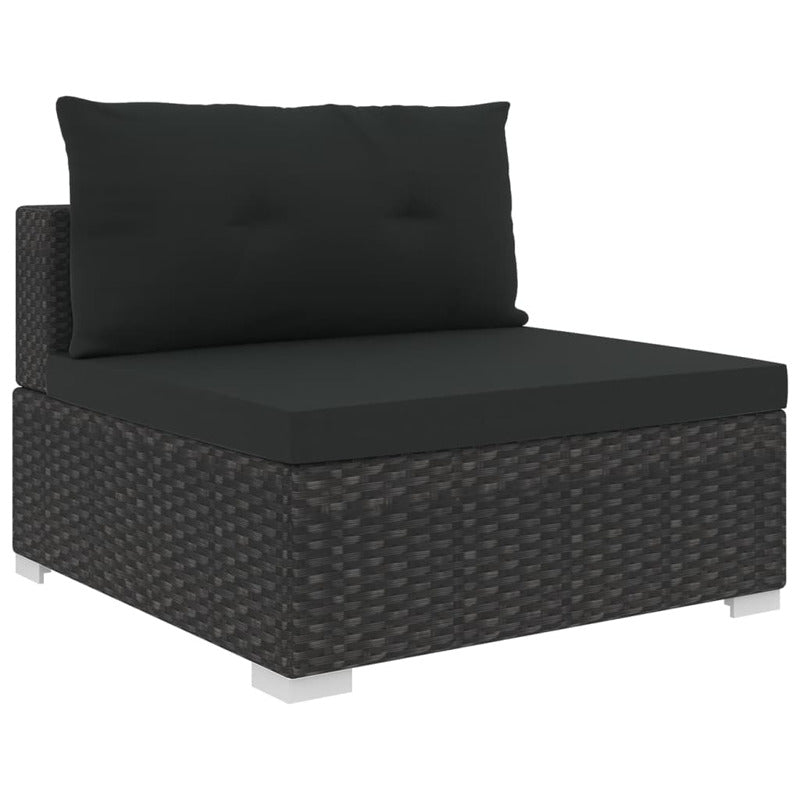 Vidaxl Set Muebles De Jardín 10 Piezas Y Cojines Ratán Sintético Negro_5