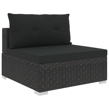 Vidaxl Set Muebles De Jardín 10 Piezas Y Cojines Ratán Sintético Negro_5