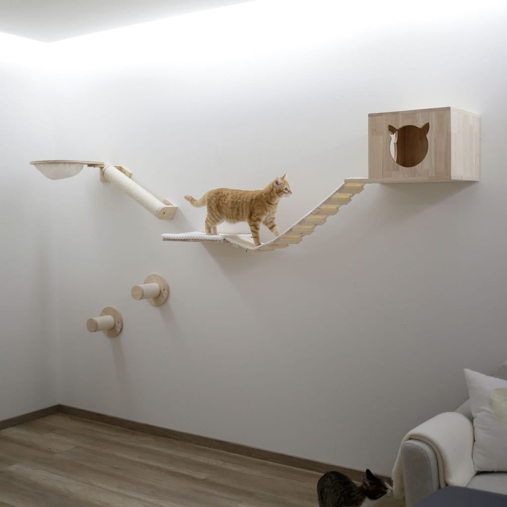 Kerbl Recorrido Mural Para Gatos Andes Blanco Y Natural 52x40x30 Cm_1